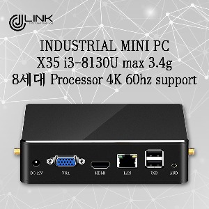 산업용 컴퓨터 X35 i3-8130U max 3.4g 8세대 Processor 4K 60hz support 베어본 INDUSTRIAL PC