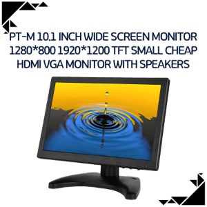 PT-M 10.1 inch wide screen monitor 1280*800 1920*1200 tft small cheap hdmi vga monitor with speakers